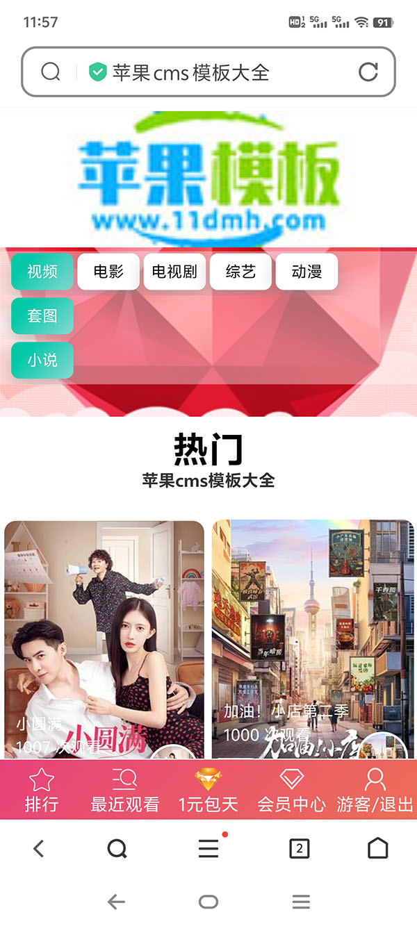 美女背景电影站/x站自适应模板下载